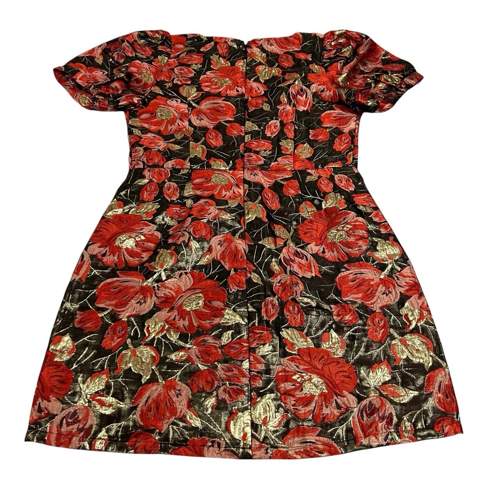 NWT Adelyn Rae Claris Mini Dress L Pink Black Floral Puff Sleeve Formal Party - Picture 10 of 16